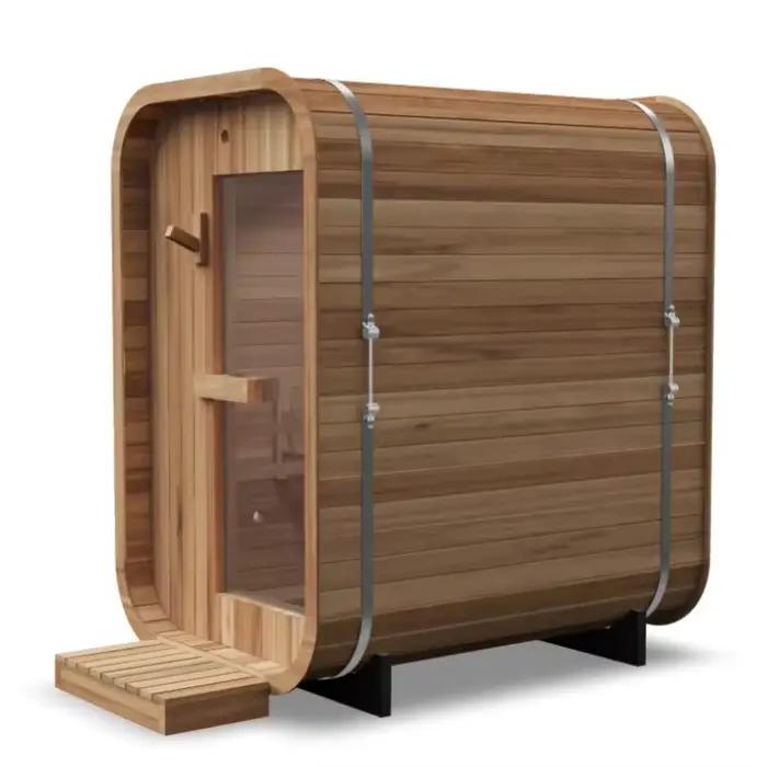 Sauna cube personnalisé pour 1-2 personnes, en bois massif, sauna à vapeur traditionnel extérieur po