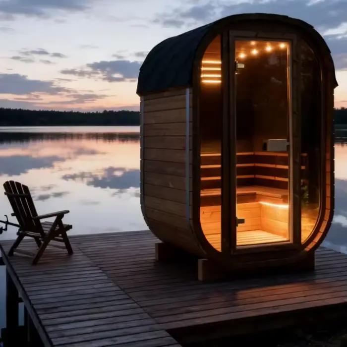 Sauna extérieur personnalisé pour 2 à 6 personnes, sauna à vapeur traditionnel en cèdre rouge canadi