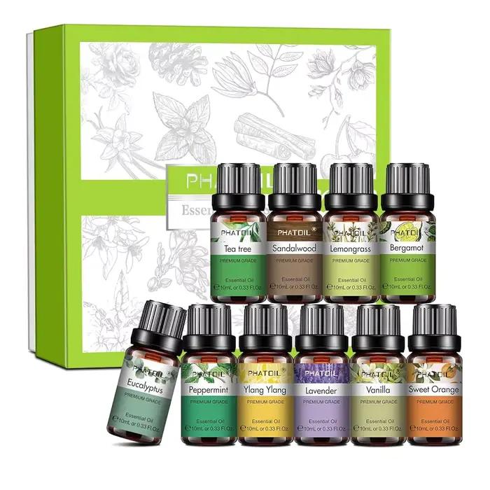 PHATOIL – ensemble d'huiles essentielles, 10ml, huiles d'aromathérapie naturelles pures, pour diffus