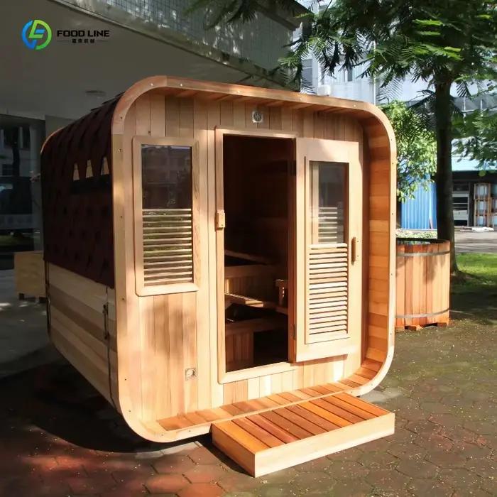 Dôme de sauna thaïlandais extérieur personnalisé pour 3 personnes, en bois, avec bain vapeur infraro