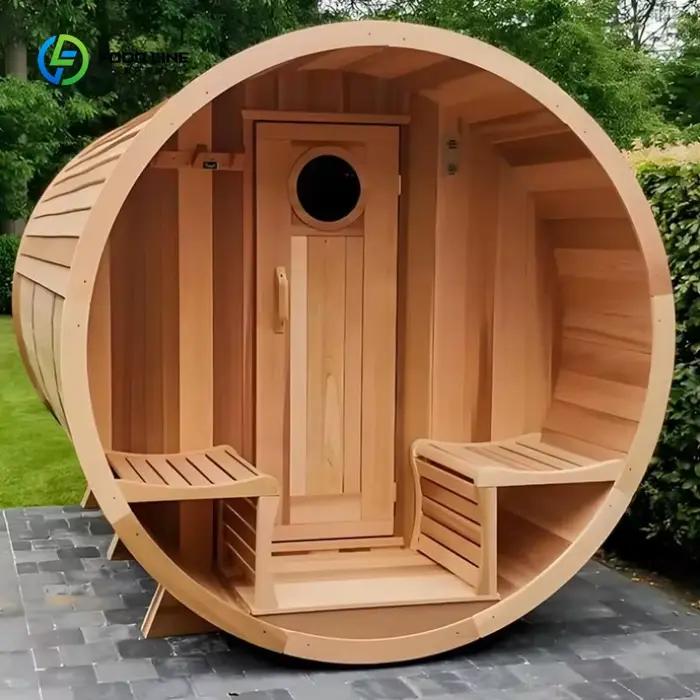 Cabines de sauna extérieures modernes les plus vendues, design cube, en hemlock, écologiques, chauff