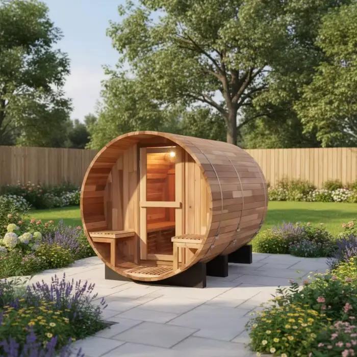Sauna en cèdre rouge sur mesure pour l'extérieur, sauna sec en bois massif naturel, cabine de spa tr