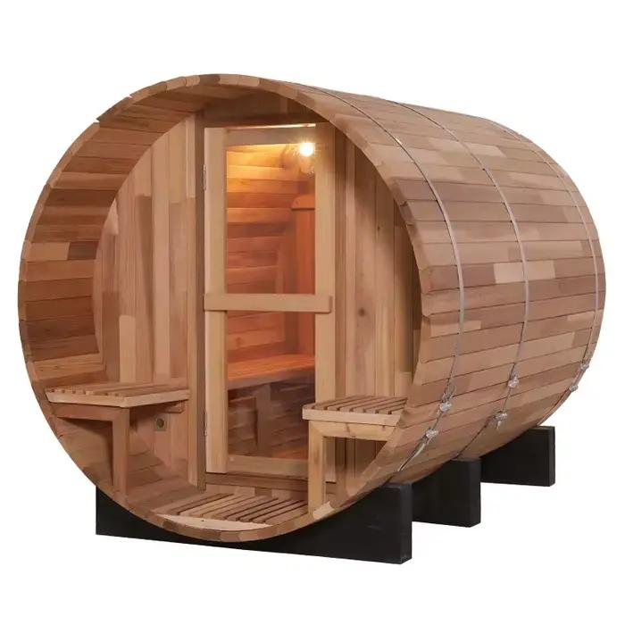 Sauna extérieur de luxe personnalisé pour 5-6 personnes, kit de sauna à vapeur sèche en cèdre canadi