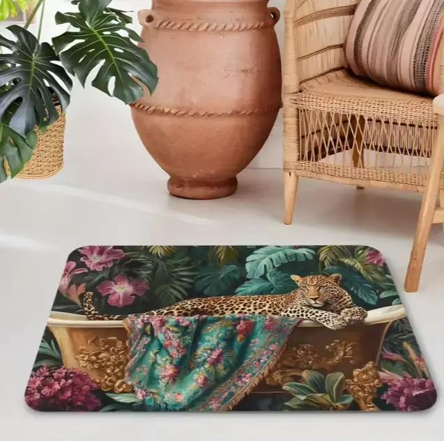 Tapis de baignoire léopard de luxe Simple, adapté à la salle de bain, cuisine, salon, café, Bar, jar