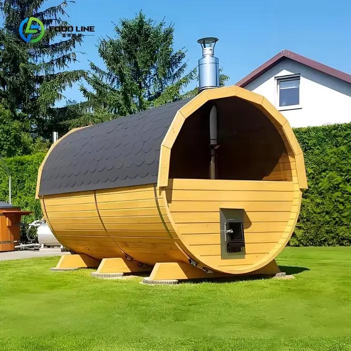 Sauna extérieur pour 5 personnes en cèdre rouge et hemlock, style boîte, pour villa, jardin, cour, m