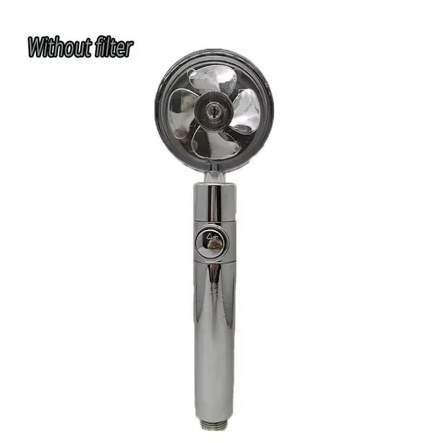 Pommeau de douche à économie d'eau, rotation à 360 degrés avec petit ventilateur, buse de pulvérisat