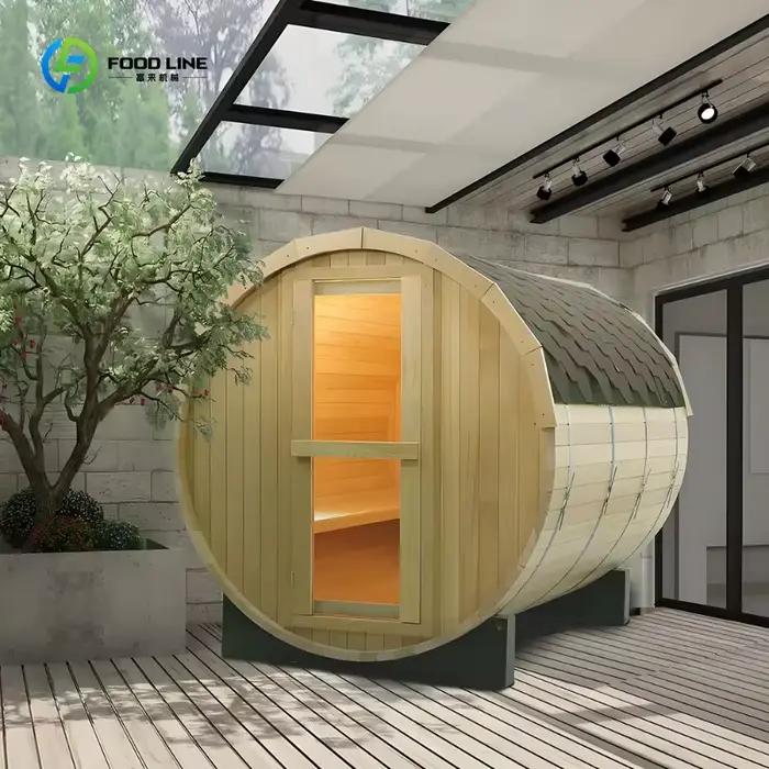 Sauna extérieur moderne à vapeur sèche, en bois massif, design traditionnel pour villas, jardin, per