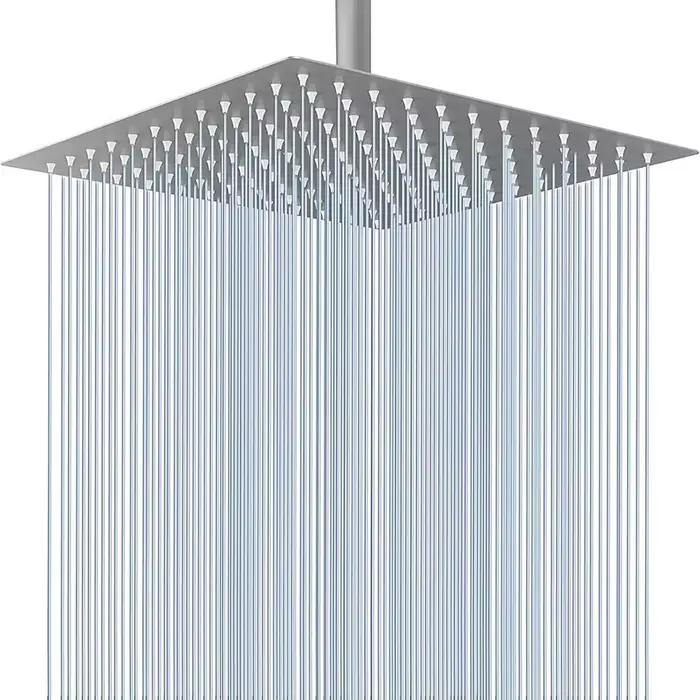 Pommeau de douche haute pression en acier inoxydable, pomme de douche à haut débit 8 "10" 12 ", conc