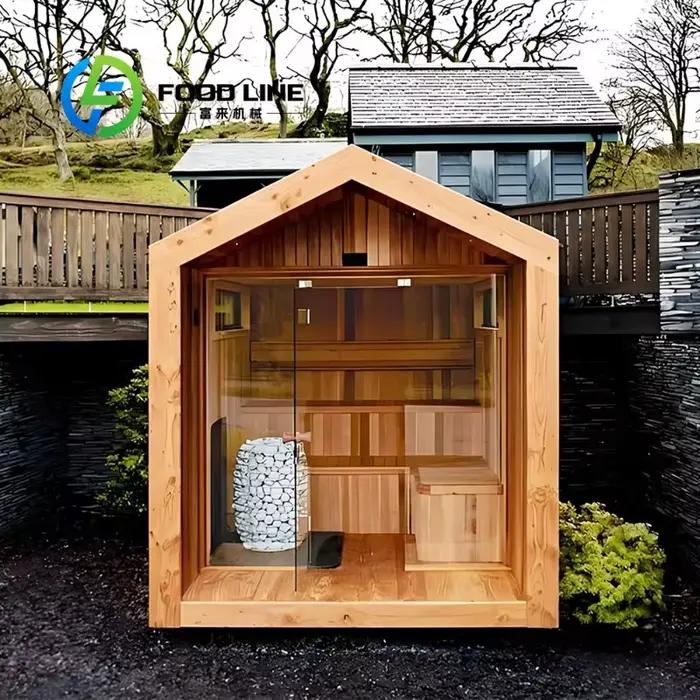 Sauna extérieur autoportant en bois massif, cabine de conservation de la chaleur pour villa, jardin,