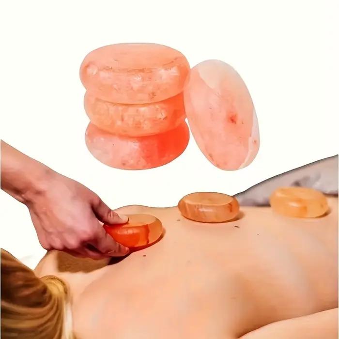 Pierres de massage en sel rose de l'Himalaya naturel pour le cou et le corps entier, pierres précieuses de guérison, relaxation et bien-être pour femmes et hommes