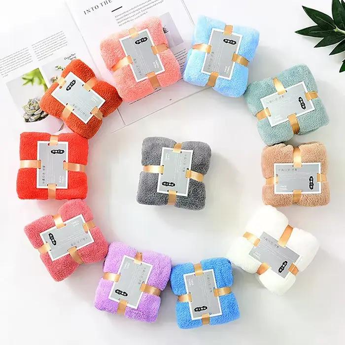 Ensemble de serviettes de bain en velours corail super douces et rapides à sécher pour spa et hôtel usage quotidien cadeau occasionnels