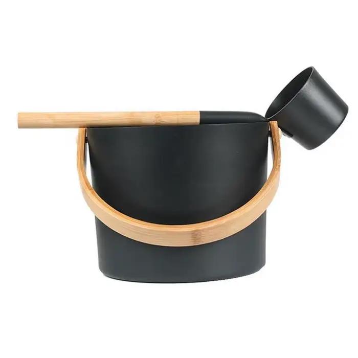 Seau de Sauna hôtel outil Portable luxueux seau de Sauna cuillère à Long manche salle de bain pratique pour douche accessoires de bain