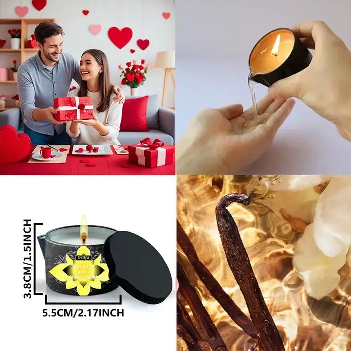 Bougie de massage à la vanille et à l'ambre