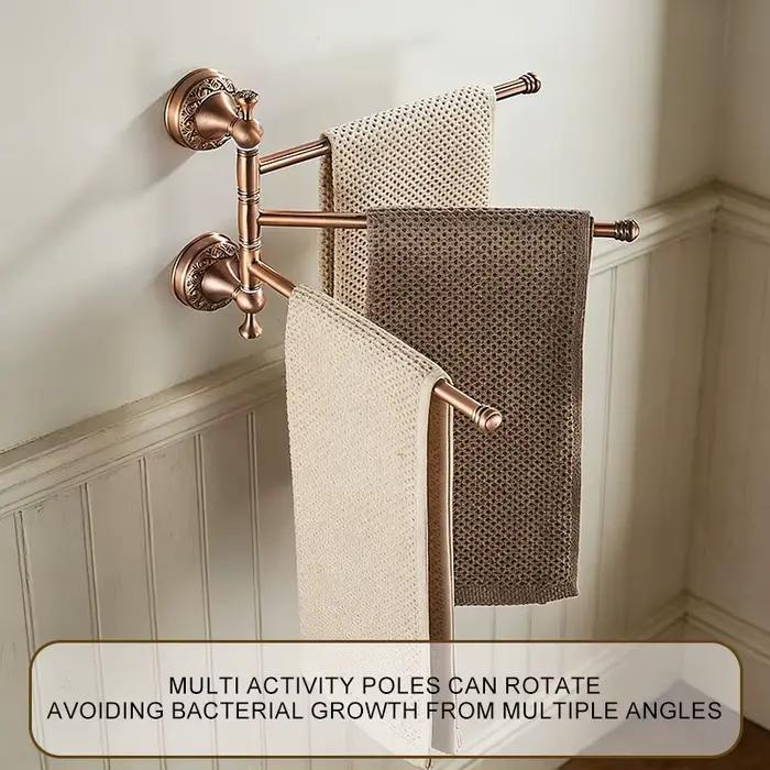 Ensemble d'accessoires de salle de bain en cuivre élégant pour étagère à serviettes, porte-serviettes, porte-papier toilette et crochets pour une organisation optimisée