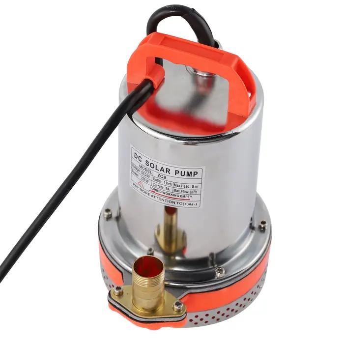 Pompe submersible à petite batterie solaire pour nettoyage de piscine et irrigation jardin, 8mètres de hauteur de refoulement, 2.1mètres de câble DC pour jardinage et gestion de l'eau