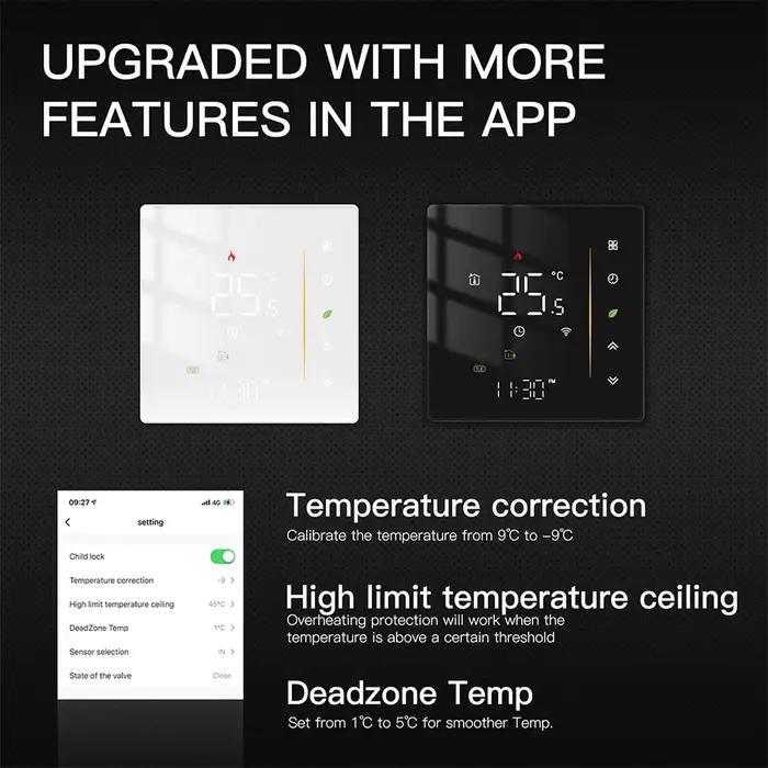 MOES Zigbee Thermostat régulateur de température ambiante de l'eau/chauffage électrique au sol chaudière à gaz humidité Tuya fonctionne avec Alex 5A16A