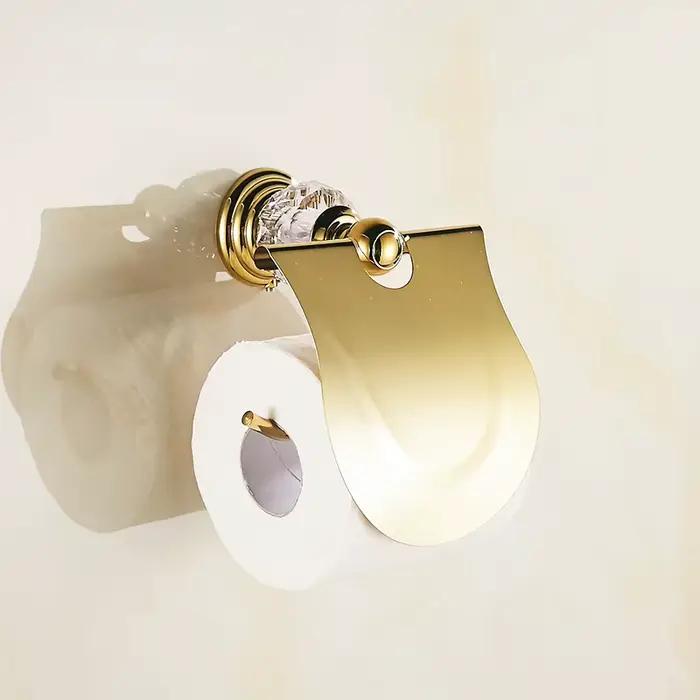 Ensemble d'accessoires de salle de bains en cuivre poli à chrome pour bain luxe élégant à offrir occasions spéciales