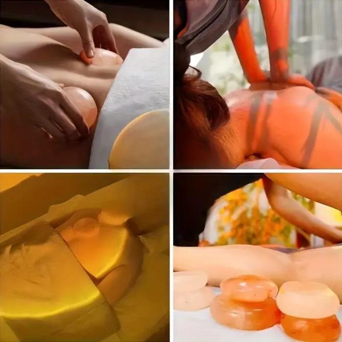 Pierres de massage en sel rose de l'Himalaya naturel pour le cou et le corps entier, pierres précieuses de guérison, relaxation et bien-être pour femmes et hommes