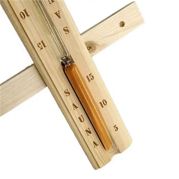 Sablier de sauna en verre et bois pour salle de vapeur ou bain turc élégant pour femmes et hommes usage détente et relaxation