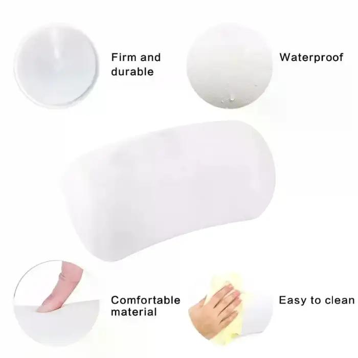Oreiller de bain SPA imperméable en polyuréthane PU avec ventouses pour baignoire et salle de bain d'hôtel support ergonomique antidérapant facile d'entretien pour bain relaxant et bien-être