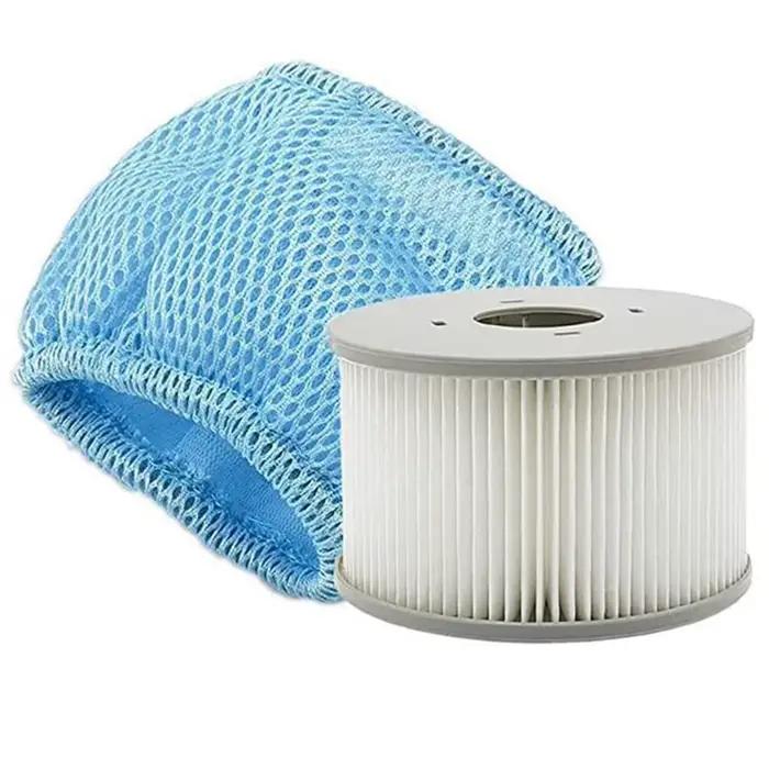 Filtre de piscine en maille bleue