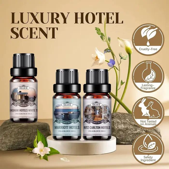 Kit d'huiles essentielles parfumées d'hôtel d'aromathérapie 6x10ml pour ambiance luxueuse et détente à domicile occasions spéciales
