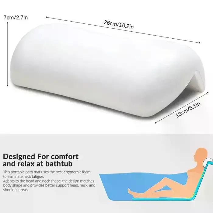 Oreiller de bain SPA imperméable en polyuréthane PU avec ventouses pour baignoire et salle de bain d'hôtel support ergonomique antidérapant facile d'entretien pour bain relaxant et bien-être
