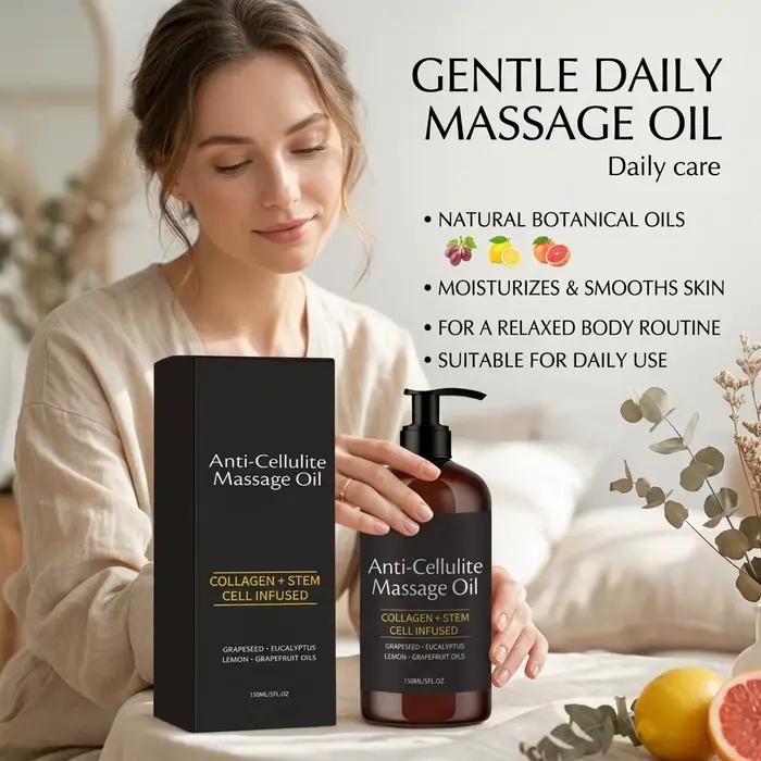 Huile Essentielle Revitalisante pour Massage, Détente Musculaire, Apaisement de la Peau, Éclaircissement, Amélioration de l'Élasticité Cutanée, Huile Hydratante au Collagène pour le Corps