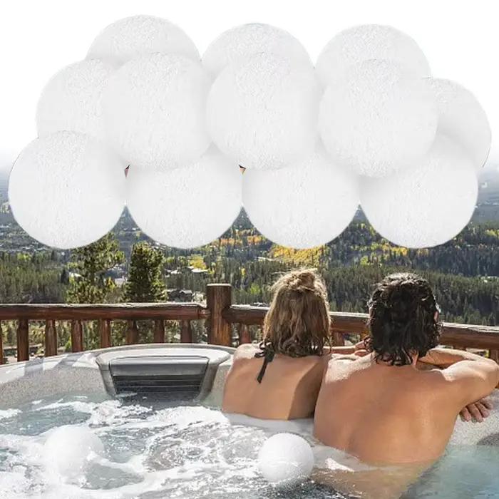 Boules filtrantes en polyester écologiques, boules de nettoyage d'eau réutilisables pour spa, bain à