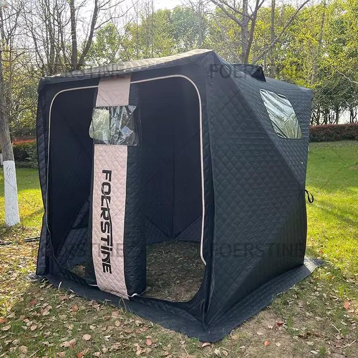 Tente de sauna pliable pour l'extérieur, abri hivernal, sauna chaud imperméable et épaissi, portable