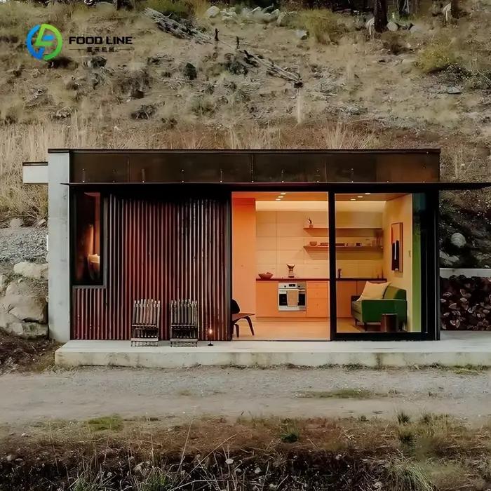 Sauna extérieur de luxe en cèdre rouge avec porte latérale et douche pour villa, jardin, cour, usage