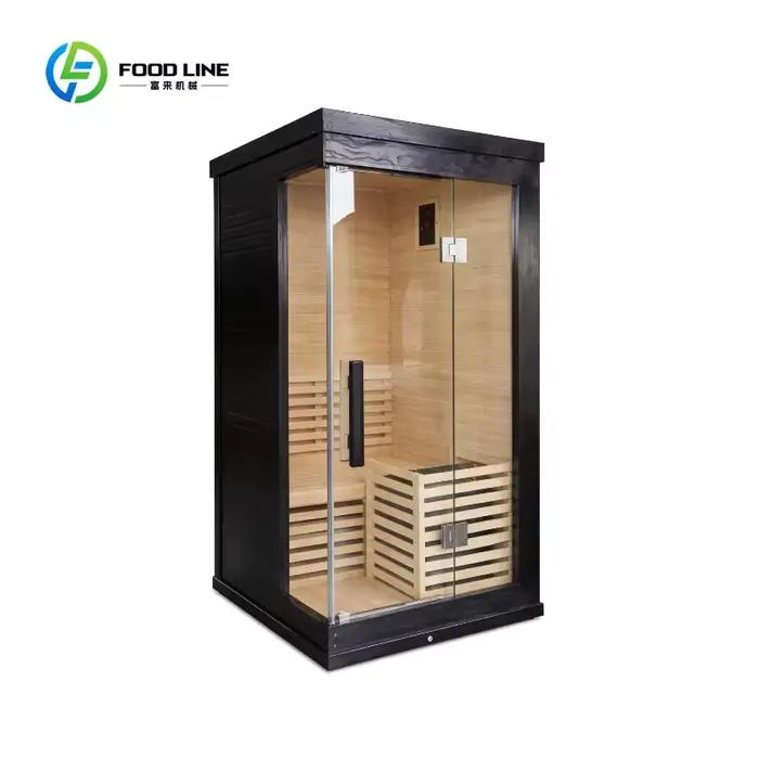 Sauna extérieur combiné moderne noir personnalisé pour 1 ou 2 personnes, en cèdre du Canada à l'inté
