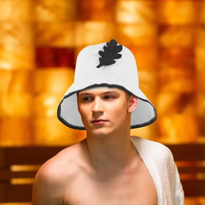 Chapeau de sauna en feutre pour femmes et hommes, confortable, léger, bonnet de bain à séchage rapide, réutilisable, idéal pour hammam, spa et bain