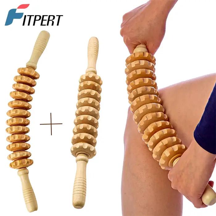 Outil de rouleau de Massage de thérapie en bois de 2 pièces