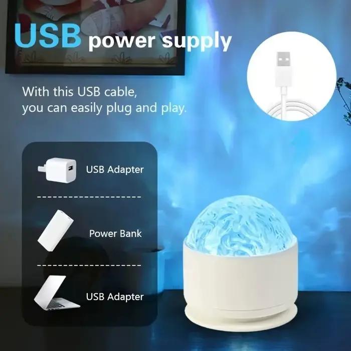 Lampe de projection rotative Aurora avec 16 effets de lumière changeants pour chambre et événements spéciaux