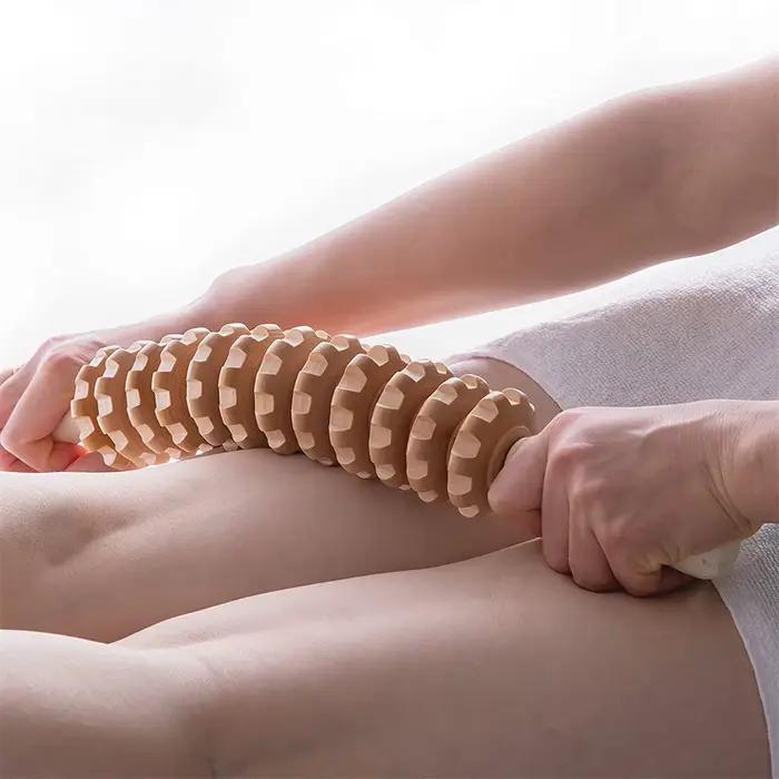 Outil de rouleau de Massage de thérapie en bois de 2 pièces
