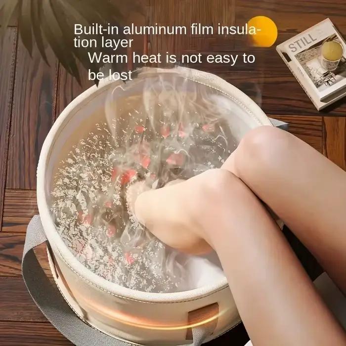 Baignoire pliable multifonctionnelle pour bain de pieds chauffant avec massage profond à utiliser à la maison ou en déplacement pour détente et relaxation des pieds