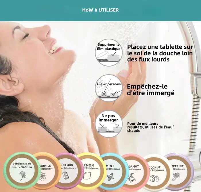 Vapeurs de douche-paquet de 8 bombes de douche cadeaux pour elle avec des huiles essentielles pour le SPA à domicile