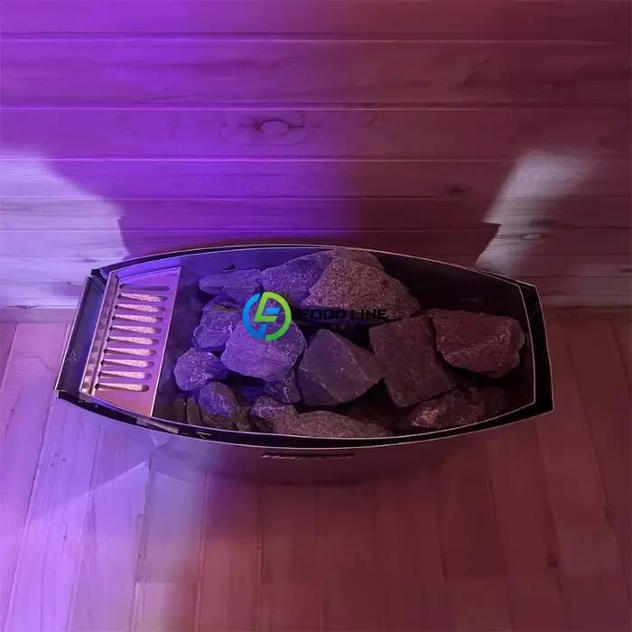 Sauna extérieur en bois de séquoia traditionnel luxueux et personnalisable pour 4 à 8 personnes, équipé d'un poêle à sauna écologique à faible teneur en carbone