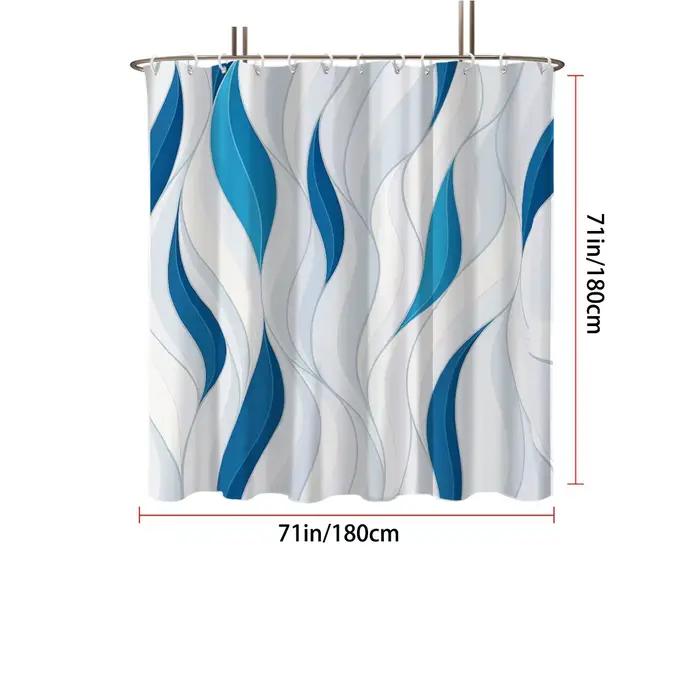Rideau de douche imperméable imprimé abstrait bleu 1p