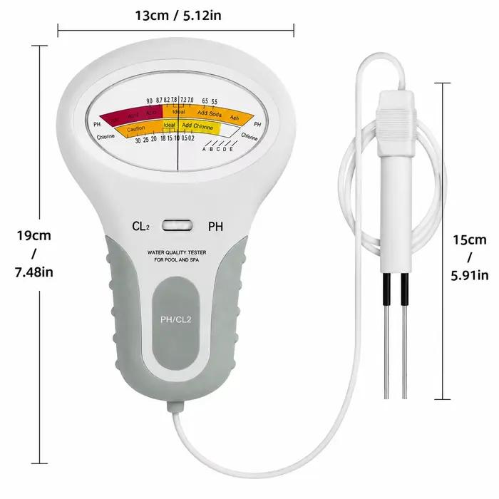 Kit de testeur d'eau double pH et chlore pour piscine spa aquarium bain à remous facile à utiliser pour maintenir la qualité de l'eau