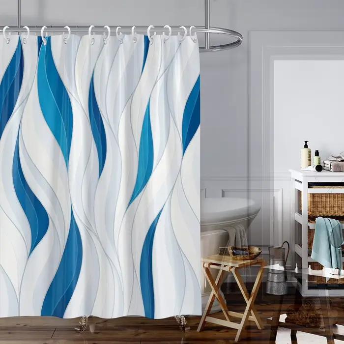 Rideau de douche imperméable imprimé abstrait bleu 1p