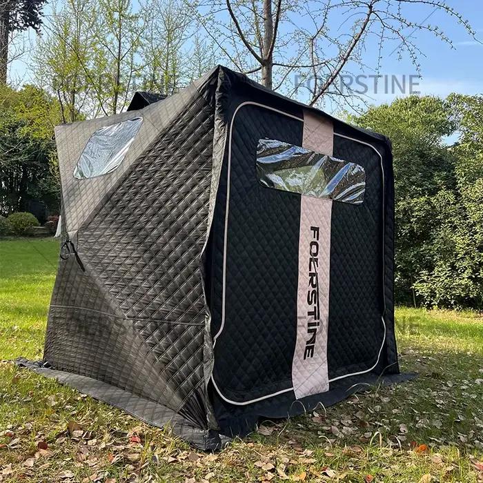 Tente de sauna pliable pour l'extérieur, abri hivernal, sauna chaud imperméable et épaissi, portable, pour 3 à 4 personnes, installation rapide