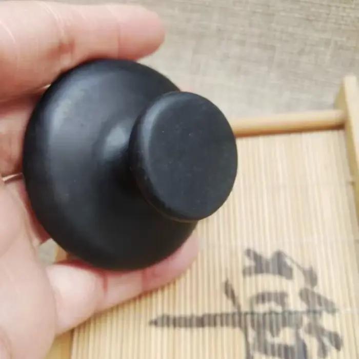 1 pierre brute noire huile de Massage en forme de champignon Spa