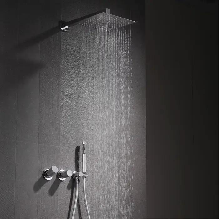 Système de douche mural de luxe en laiton gris anthracite