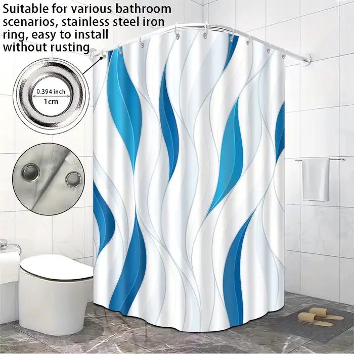 Rideau de douche imperméable imprimé abstrait bleu 1p