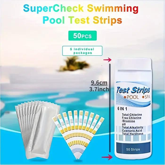 Lot de bandelettes de test d'eau pour piscine et spa