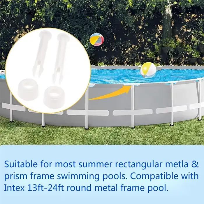 Accessoires de réparation pour piscine Intex 13 à 24 pieds joints en caoutchouc et broches en plastique blanc pour joints de connexion en T sans outils supplémentaires