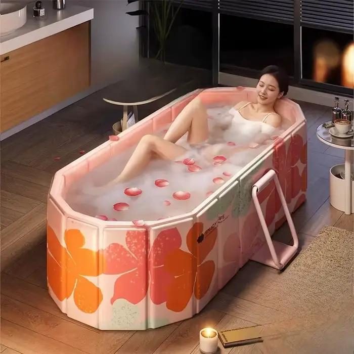Baignoire spa pliable d'extérieur avec douche jets de massage détente bien-être pour adultes bains à remous occasions spéciales
