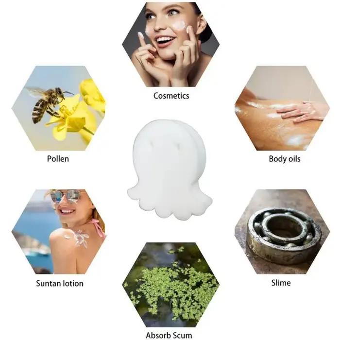 Lot de 10 éponges filtres absorbantes pour huile en forme de pieuvre